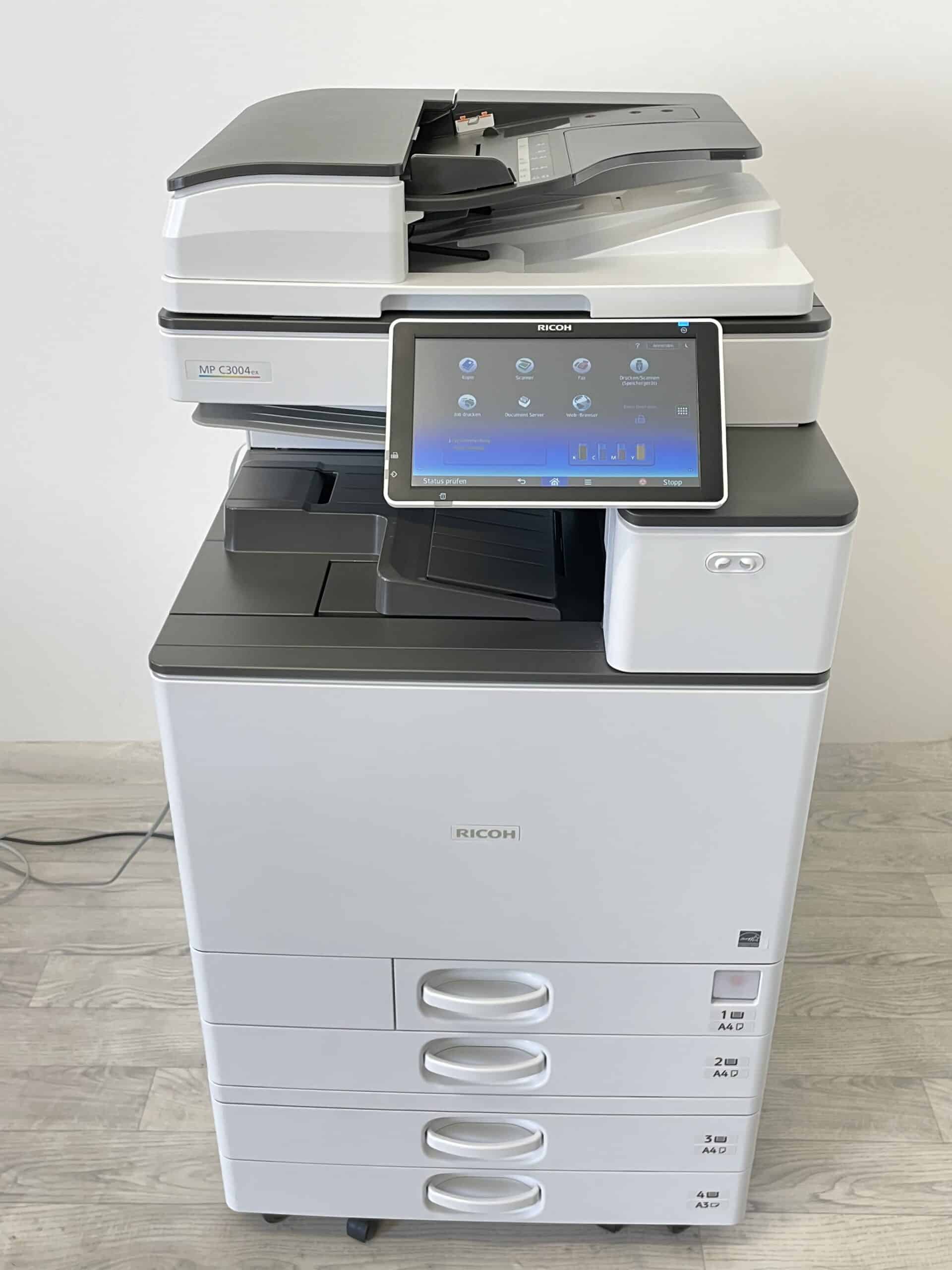 Ricoh MP C3004ex DIN A3-A4 Kopierer Drucker Scanner FAX Duplex 4 PF. nur 34.000 Seiten